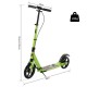 Reiten Teens Adult Kick Scooter Fold Adjust 14+ with Rear Wheel & Hand Brake - Green