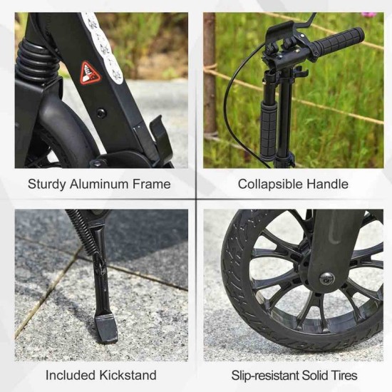 Reiten Adult Teens Kick Scooter Fold Adjust 14+ with Rear Wheel & Hand Brake - Black Reiten Adult Teens Kick Scooter Fold Adjust 14+ with Rear Wheel & Hand Brake - Black