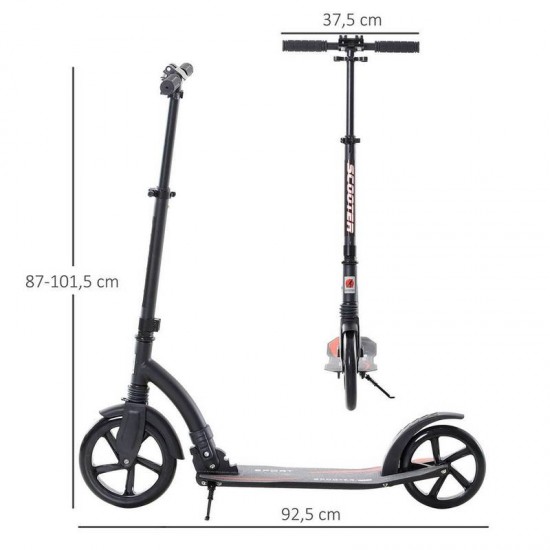 Reiten Teens Adult Kick Scooter Foldable Adjust Aluminium For 14+ Black