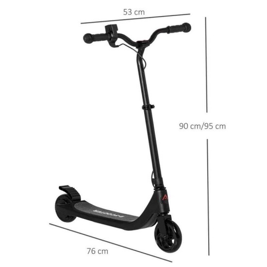 HOMCOM 120W Electric Scooter with Battery Level Display Rear Break - Black