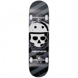 Rampage Bonehead Complete Skateboard 8" - Black