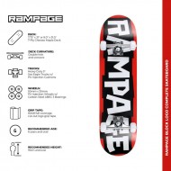 Rampage Block Logo Complete Skateboard - Red/Black 7.75"