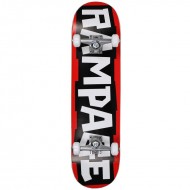 Rampage Block Logo Complete Skateboard - Red/Black 7.75"