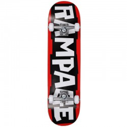 Rampage Block Logo Complete Skateboard - Red/Black 7.75"