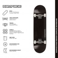 Rampage Stain Premium Complete Skateboard - Black 8"
