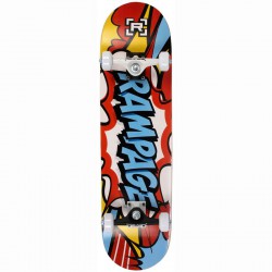 Rampage Comic Art Complete Skateboard - Blue 8"