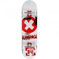 Rampage Glitch Delete Complete Skateboard - White 8"