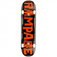 Rampage Block Logo Complete Skateboard - Orange/Grey 8"