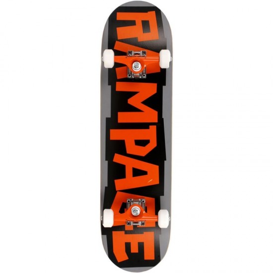 Rampage Block Logo Complete Skateboard - Orange/Grey 8