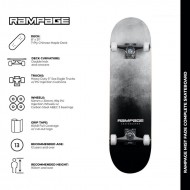 Rampage Mist Fade Complete Skateboard - Black 8"