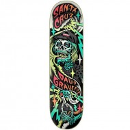 Santa Cruz Gravette Hippie Skull Skateboard Deck - 8.3"