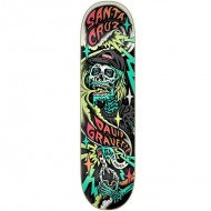 Santa Cruz Gravette Hippie Skull Skateboard Deck - 8.3"