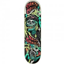 Santa Cruz Gravette Hippie Skull Skateboard Deck - 8.3"